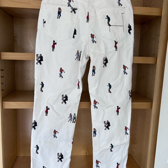 White Dance Print Jeans - Picture 4 of 10